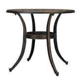 23.6" Round Cast Aluminum Garden Table – Phoenix Design, Bronze Finish