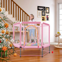 55-toddler-trampoline-with-safety-enclosure-net-balls-mini-indoor-outdoor-rebounder-2910401 - Averly Home