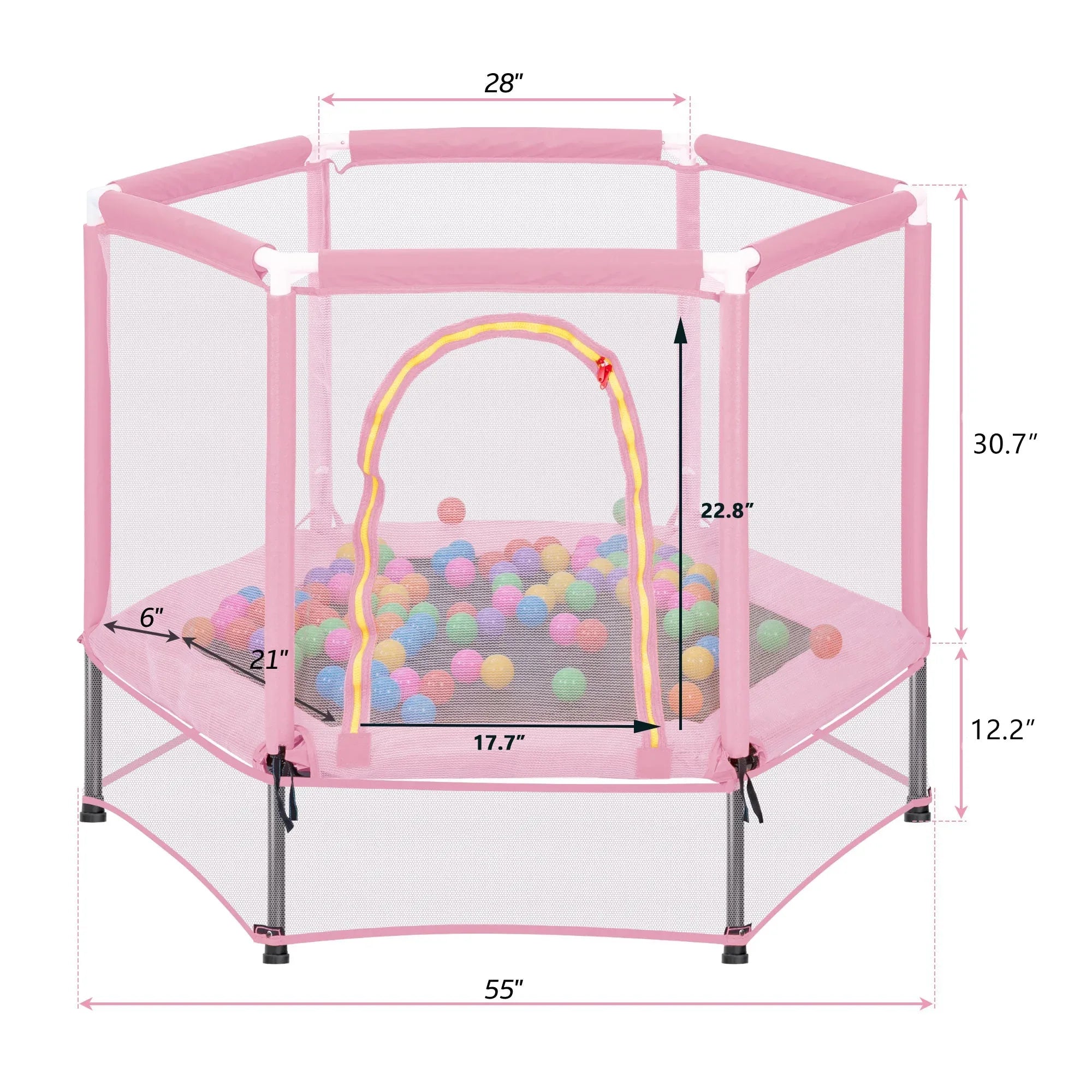 55-toddler-trampoline-with-safety-enclosure-net-balls-mini-indoor-outdoor-rebounder-5960176 - Averly Home