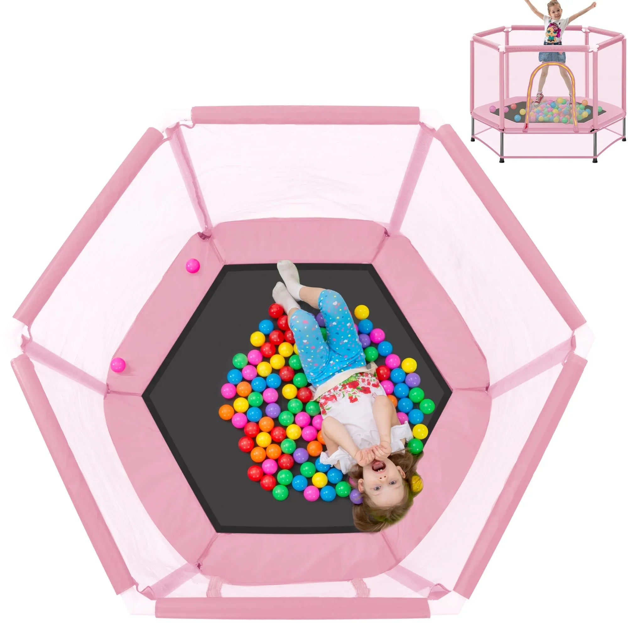 55-toddler-trampoline-with-safety-enclosure-net-balls-mini-indoor-outdoor-rebounder-6244943 - Averly Home