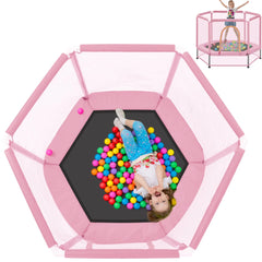 55-toddler-trampoline-with-safety-enclosure-net-balls-mini-indoor-outdoor-rebounder-6244943 - Averly Home