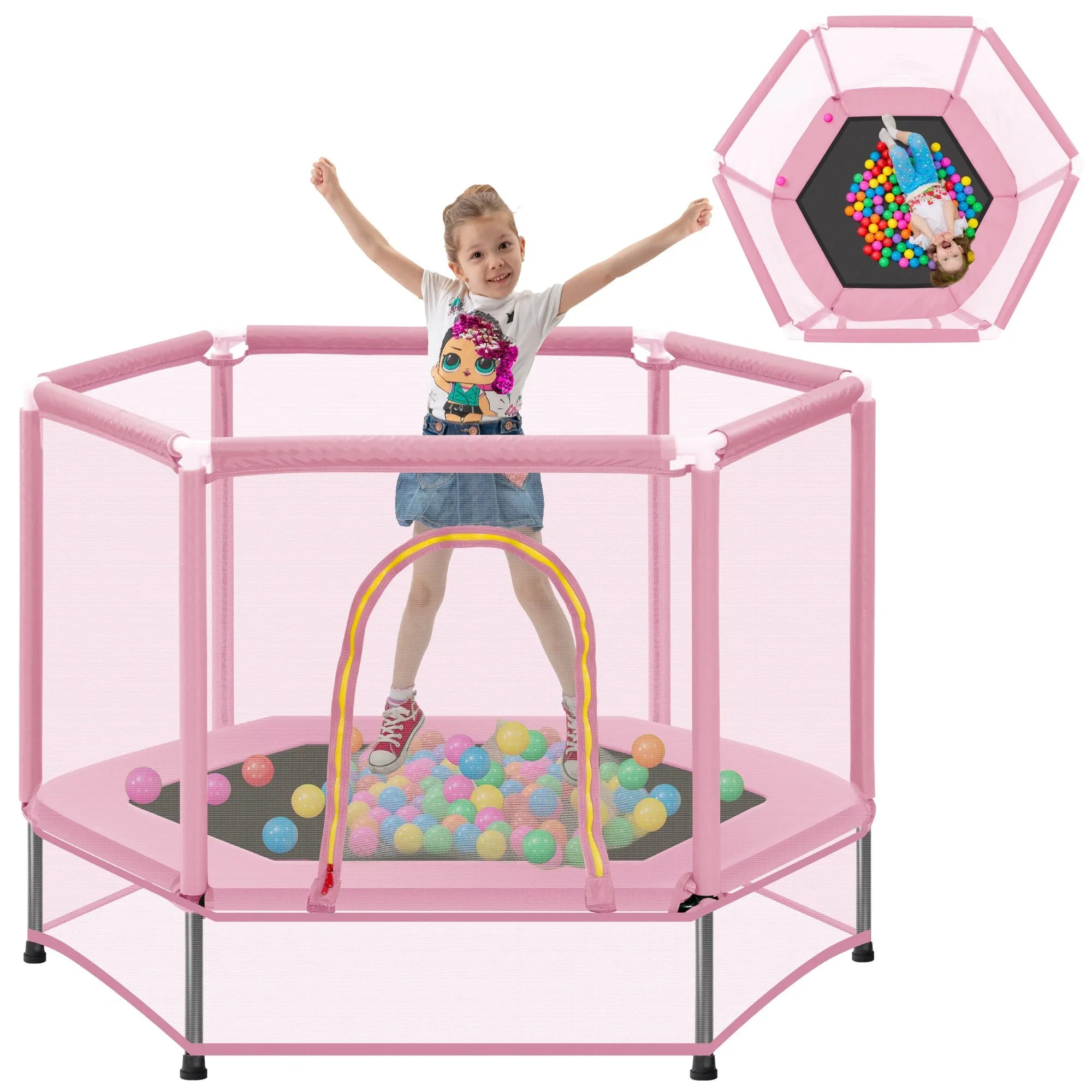 55-toddler-trampoline-with-safety-enclosure-net-balls-mini-indoor-outdoor-rebounder-8636304 - Averly Home